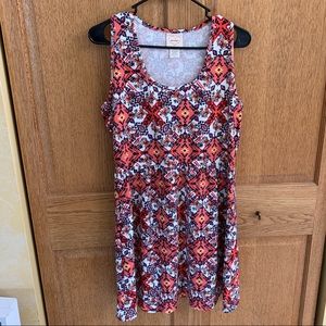 Skater-style Sundress with Aztec and Floral Print